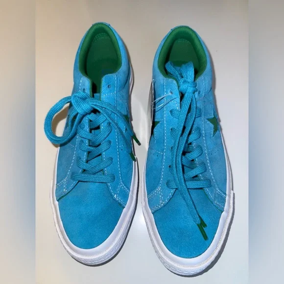 NWT CONVERSE BLUE & GREEN HAWAIIAN OCEAN SUEDE 1 STAR LOWTOP SNEAKERS MEN SZ 5.5 - Picture 2 of 8
